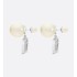 Dior Tribales Earrings  Silver-Finish Metal with White Resin Pearls and Silver-Tone Crystals