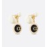 Dior Tribales Earrings  Gold-Finish Metal with White Resin Pearls and Black Glass