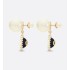 Dior Tribales Earrings  Gold-Finish Metal with White Resin Pearls and Black Glass