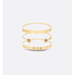 Dio(r)evolution Bracelet Set  Gold-Finish Metal and Amber-Colored Crystals