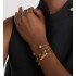 Dio(r)evolution Bracelet Set  Gold-Finish Metal and Amber-Colored Crystals
