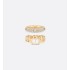 Petit CD Ring Set  Gold-Finish Metal and White Crystals