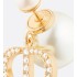 Dior Tribales Earrings  Gold-Finish Metal, White Resin Pearls and White Crystals