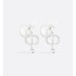 Dior Tribales Earrings  Silver-Finish Metal with White Resin Pearls and White Crystals