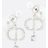 Dior Tribales Earrings  Silver-Finish Metal with White Resin Pearls and White Crystals