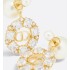 Dior Tribales Earrings   Gold-Finish Metal with White Resin Pearls and Silver-Tone Crystals