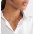 Petit CD Necklace  Silver-Finish Metal and White Crystals