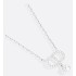 Petit CD Necklace  Silver-Finish Metal and White Crystals
