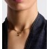 Petit CD Necklace  Gold-Finish Metal and White Crystals