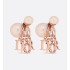 Dior Tribales Clip-On Earrings  Pink-Finish Metal with Pink Resin Pearls and Pink Crystals