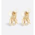 Dior Tribales Clip-On Earrings  Gold-Finish Metal, White Resin Pearls and White Crystals