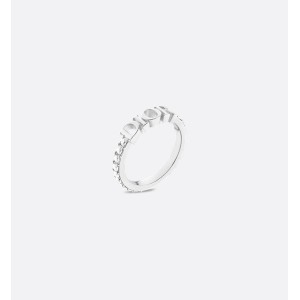 Dio(r)evolution Ring  Silver-Finish Metal and White Crystals