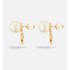 Dior Tribales Earrings  Gold-Finish Metal with White Resin Pearls and Silver-Tone Crystals