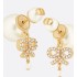 Dior Tribales Earrings  Gold-Finish Metal with White Resin Pearls and Silver-Tone Crystals