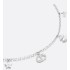 Petit CD Lucky Charms Necklace   Silver-Finish Metal with White Resin Pearl and Silver-Tone Crystals