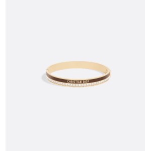Dior Night Code Bangle  Gold-Finish Metal, White Crystals and Tobacco Brown Lacquer