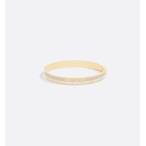 Dior Night Code Bangle   Gold-Finish Metal, White Crystals and Powder Beige Lacquer