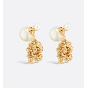 Dior Tribales Earrings   Gold-Finish Metal and White Resin Pearls