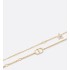 Petit CD Double Necklace   Gold-Finish Metal and White Crystals