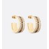 Dior Night Code Hoop Earrings  Gold-Finish Metal, White Crystals and Tobacco Brown Lacquer