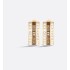 Dior Night Code Hoop Earrings  Gold-Finish Metal, White Crystals and Tobacco Brown Lacquer