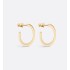 Dior Night Code Hoop Earrings  Gold-Finish Metal, White Crystals and Tobacco Brown Lacquer