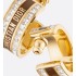 Dior Night Code Hoop Earrings  Gold-Finish Metal, White Crystals and Tobacco Brown Lacquer